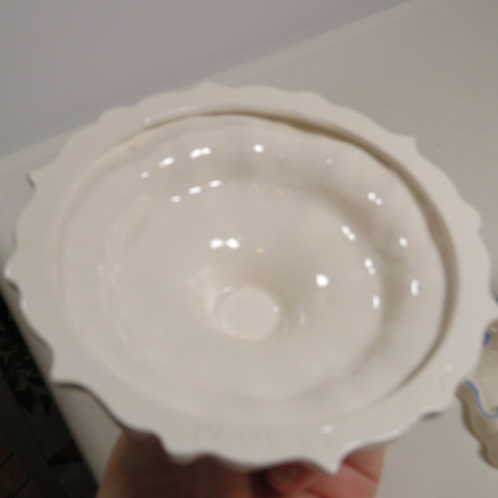 Ceramic CANDLE HOLDERS (set of 2) Pink & Light Blue on white handcrafted 1984 - Picture 8 of 13